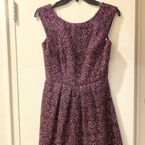 Lace Sequence Purple Cocktail Dress
